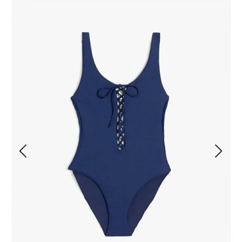 Onia Bridget One Piece Swimsuit  Blue Medium NWOT